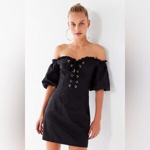 AM.GIA Alya Off Shoulder Black Corset Dress - Size Small